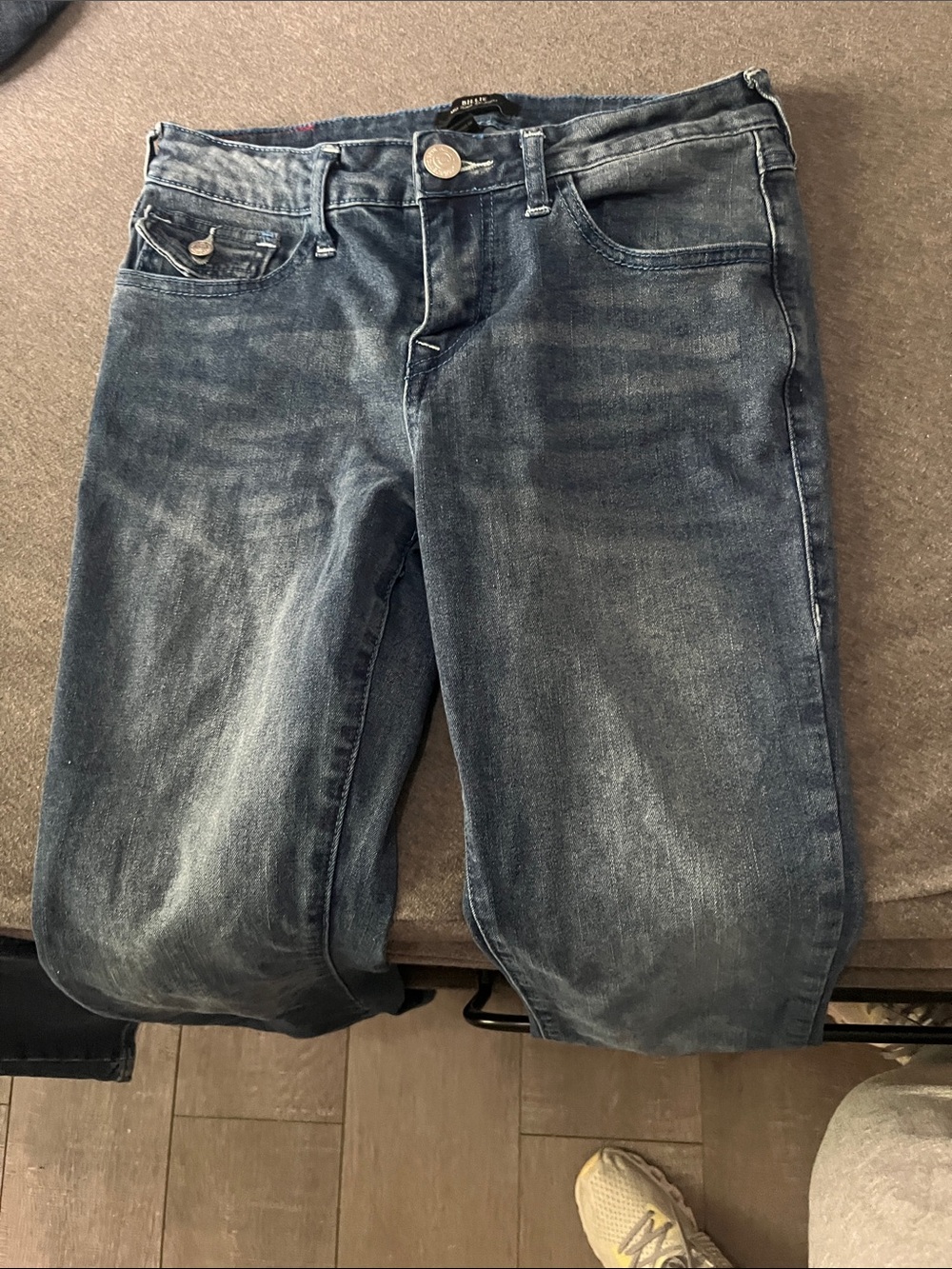 True Religion Women's Slim Straight Jeans in Dark Blue Wash